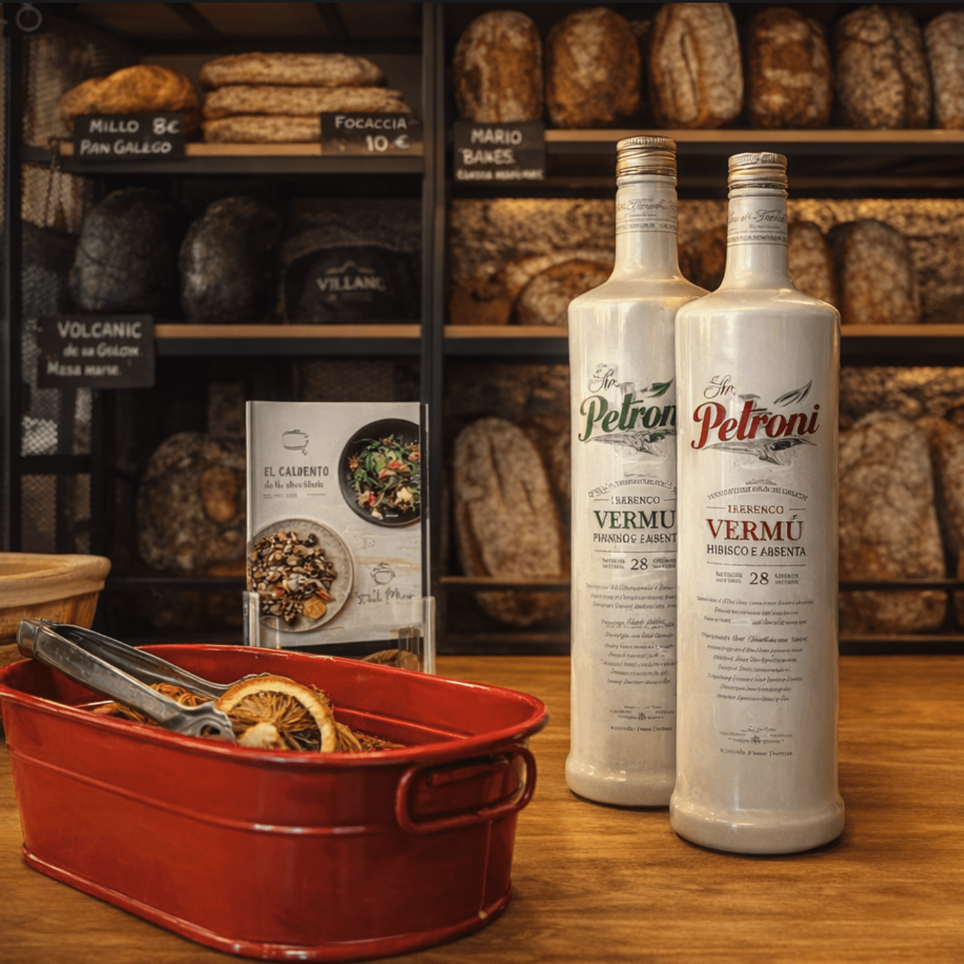 laalacena-petroni Artisan vermouth bottles and Mario Bakes sourdough breads at Lalacena.